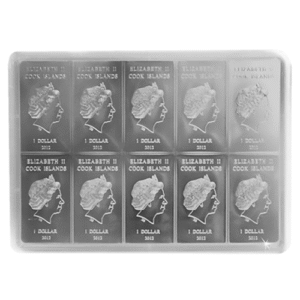 10 x 10g Silver CombiBar Cook Island Valcambi