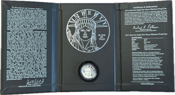 1 oz Platin American Eagle 2012 - Image 2