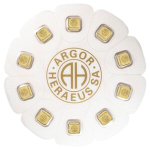 10 × 1g Gold Seed Argor Heraeus