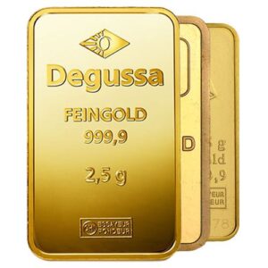 2,5g Gold Bar, various LBMA manufacturers