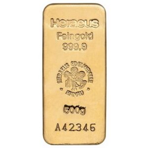500g Gold Bar Heraeus