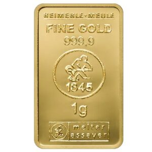 1g Gold Bar Heimerle & Meule