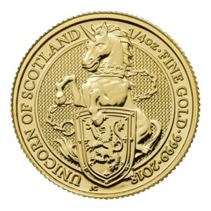 1/4 oz Gold Unicorn of Scotland 2018, Queen's Beasts
