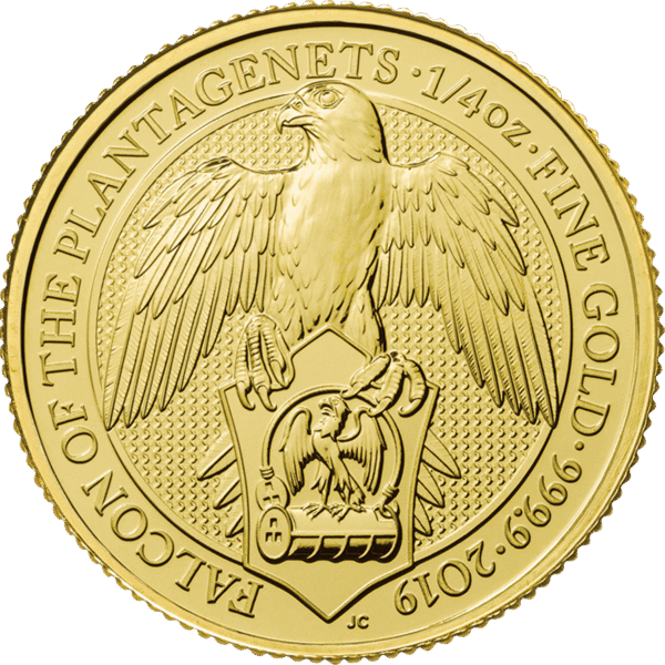 1/4 oz Gold Falcon of the Plantagenets 2019, Queen's Beasts