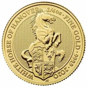 1/4 oz Gold White Horse of Hanover 2020, Queen's Beasts